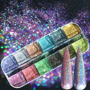 noprina - Set of 12: Glitter Nail Art Decoration