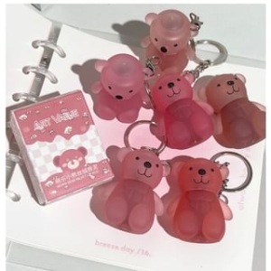 Art Value - Cute Bear Keychain Velvet Lip Mud - 6 Colors - 7g